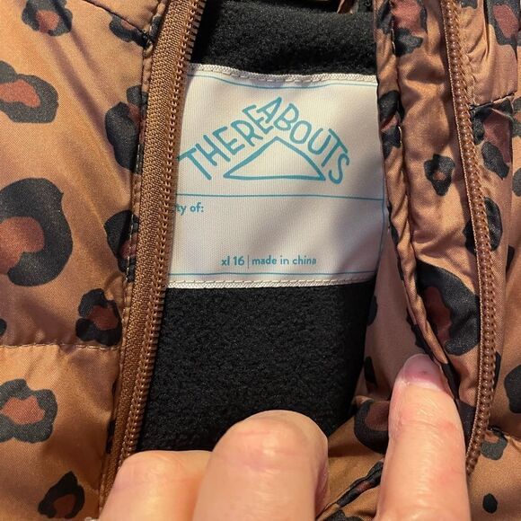 Girls Where Abouts Army Green Floral Coat and Animal Print Coat NWT Size 16 - Picture 10 of 16